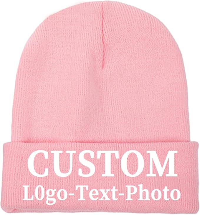 Custom Beanie for Men Women Bulk Custom Winter Hat Beanies with Logo Text Image Personalized Knit Hats Gifts for Business