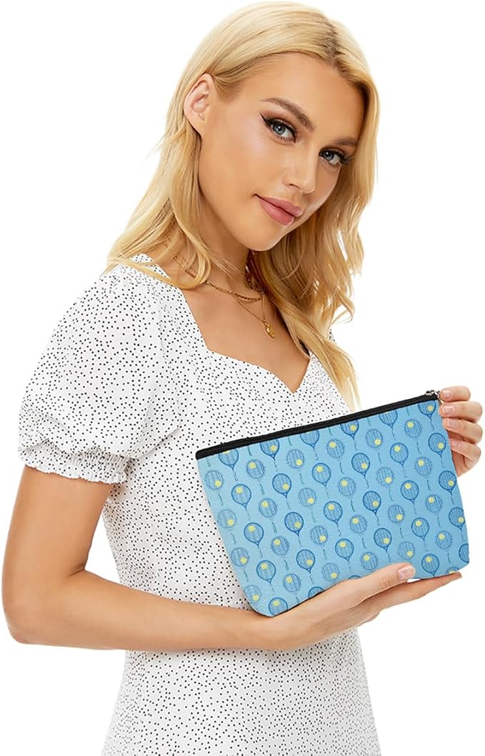 4 PCs Inspirational Tennis Makeup Bag: Accessory Gift Cosmetic Toiletry Bag - Player Graduation Birthday Gifts for Women Girls Tennis Lovers