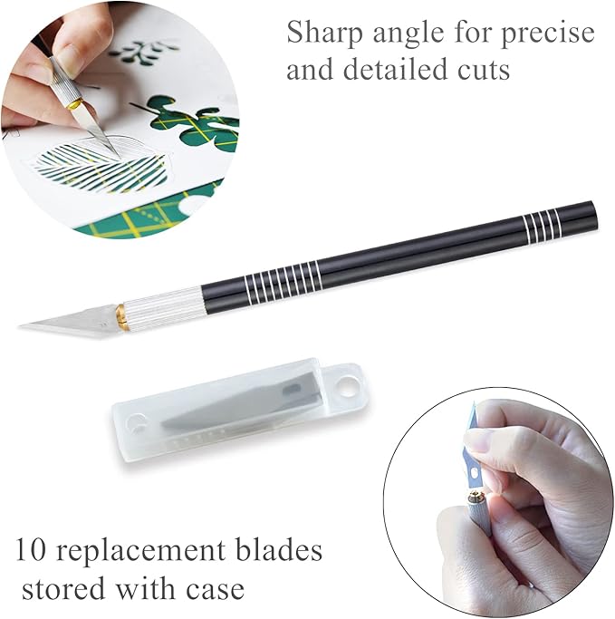 Headley Tools Rotary Cutter Set - 45mm Fabric Cutter, 5 Extra Rotary Blades, A3 Cutting Mat, Quilting Ruler and Sewing Clips, Craft Knife Set, Ideal for Crafting, Sewing, Scrapbooking, Patchworking