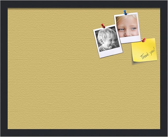 PinPix 20x16 Inch Cork Bulletin Board. This Decorative Framed Pin Board Comes with Honey Pastel Design and a Satin Black Frame. Ideal for Home Office Decor or Message Board (PinPix-1810)