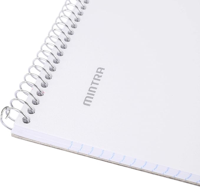 Mintra Office TOP BOUND Durable Spiral Notebooks (White, College Ruled 3pk)