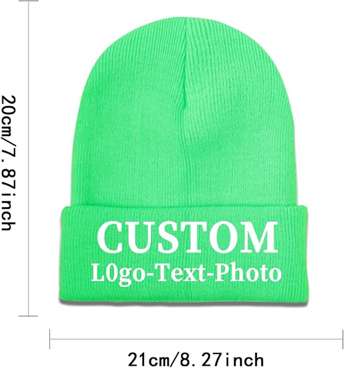 Custom Beanie for Men Women Bulk Custom Winter Hat Beanies with Logo Text Image Personalized Knit Hats Gifts for Business