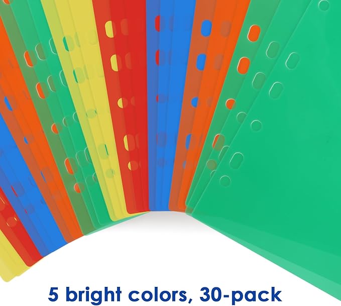 Darice 10-Tab Plastic Dividers 30 Pcs - Binder Dividers with Tabs - Multicolored Plastic Divider for 3 Ring Binder - File Organization – Ideal for School, Office