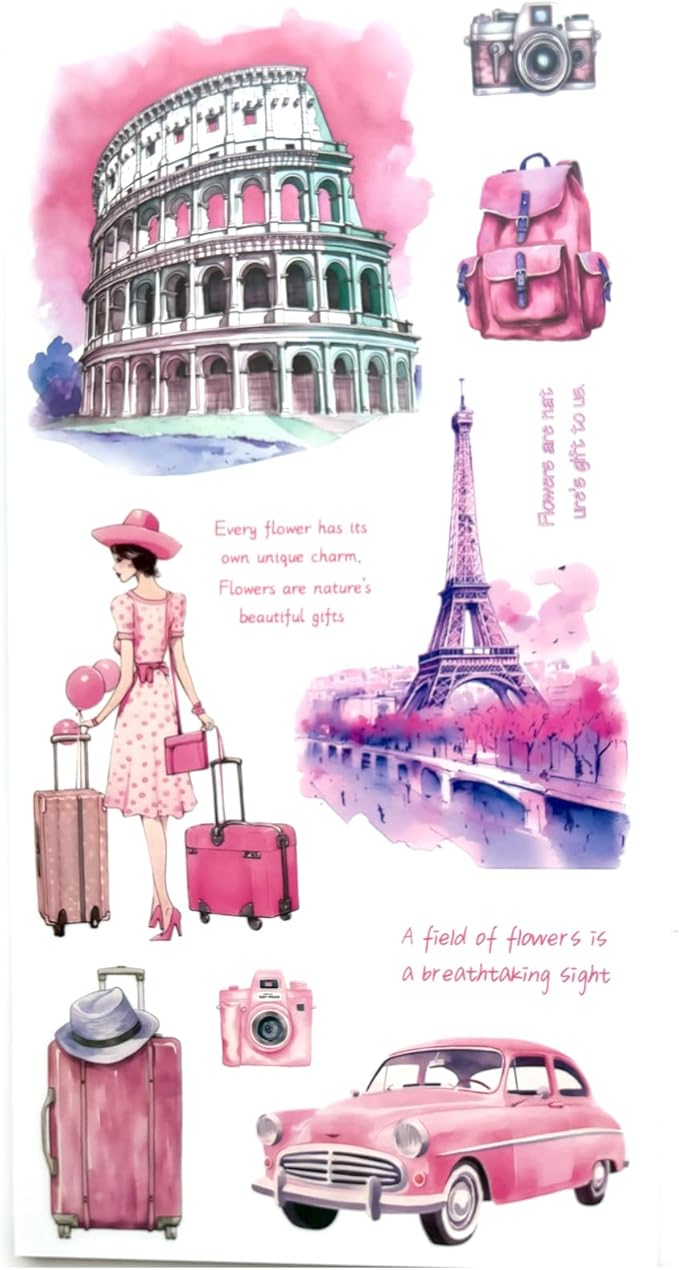 Aesthetic Journaling Sticker Books for Adults - Pre-Cut Scrapbook Stickers Vintage 20 Sheets Junk Journal Supplies Watercolor Scrapbooking Stickers Planner Cottagecore Decorative DIY Arts Craft Making