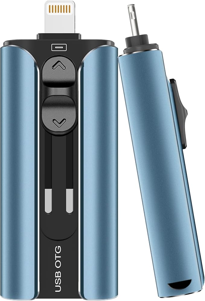 MFi Certified Flash Drive 512GB for iPhone Thumb Drive Photo Stick, High Speed USB Memory Stick iPhone Flash Drive for Photos Videos, External Storage Jump Drive for iPhone/iPad/Android/PC (Blue)