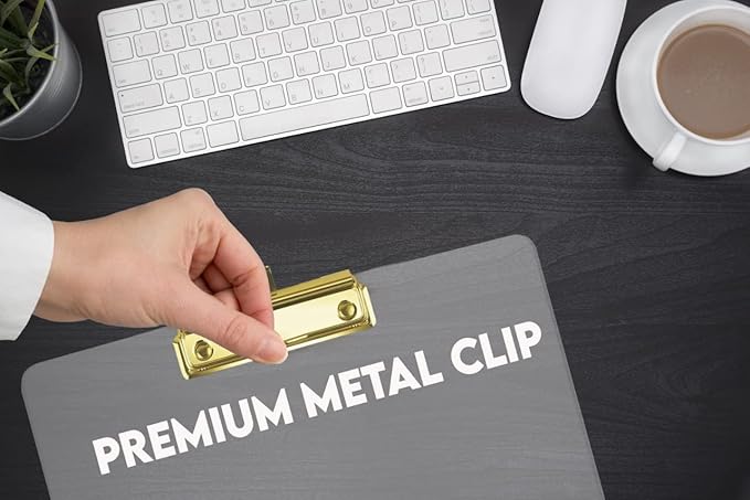 Performore Clear Acrylic Clipboard Set 2-Pack Thick Plastic Writing Boards with Gold Metal Clip 12x9 Heavy-Duty Transparent Clipboards for Office, School, Events & Presentations