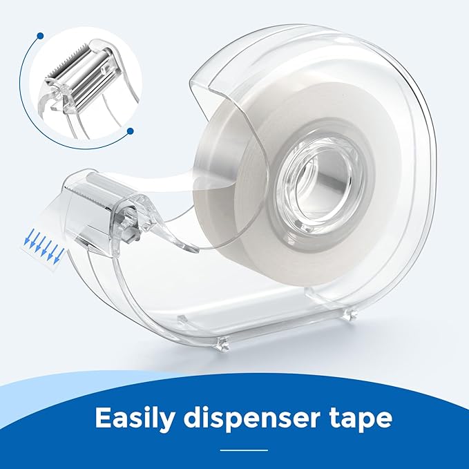 ALSISK Transparent Tape with Dispenser and Refills,Clear Tape for Home,School and Office Supplies,0.7x1000 Inch, 8 Pack