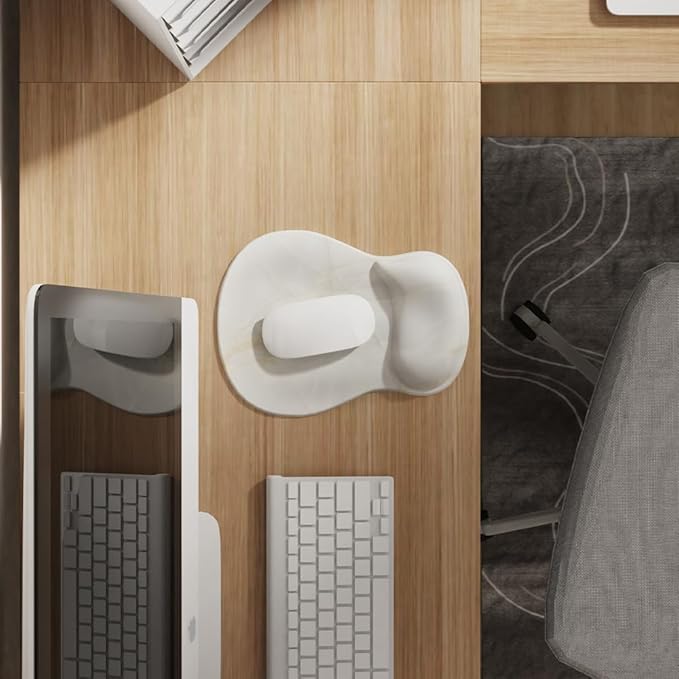 ErgoComfort Gel Wrist Rest Mouse Pad-Ergonomic Office Mousepad with Wrist Support-Non-Slip, Design Desk Accessories Mat for Home&Game Decor (08Marble Vein)