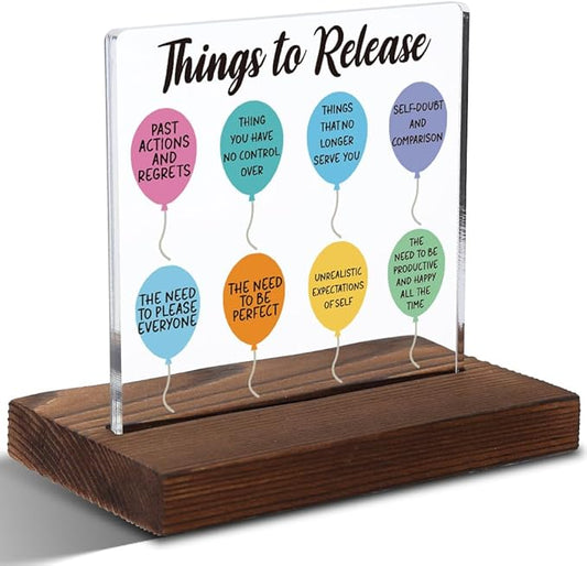 Mental Health Gifts for Women, Encouragement Gifts for Women, Positive Affirmation Gift for Woman, Modern Acrylic Desk Plaque with Inspirational Quotes, 10 x 10 x 1.5 cm,XXD47