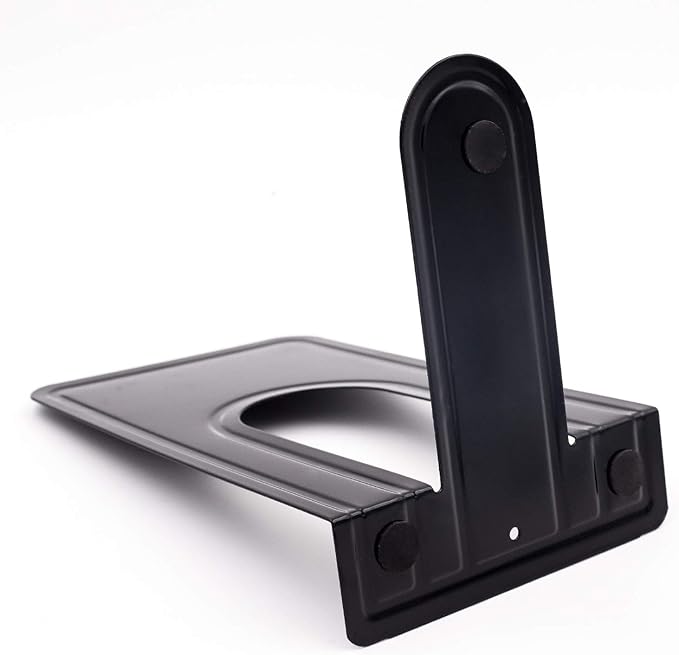 KINJOEK 4 Pairs/8 PCS Heavy Duty Bookends, 8.3x6.5x5.1 Inch Anti Slip Metal Book Ends for Books, Magazines, DVDs, Home, Office, School, Library, Black