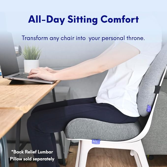 C CUSHION LAB Patented Pressure Relief Seat Cushion for Long Sitting Hours on Office/Home Chair, Car, Wheelchair - Extra-Dense Memory Foam for Hip, Tailbone, Coccyx, Sciatica - Wellness Green