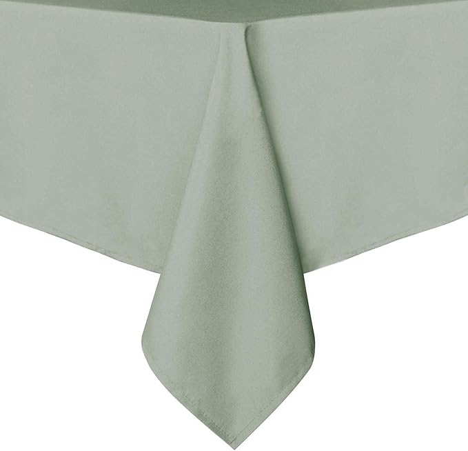 sancua Rectangle Tablecloth - 60 x 102 Inch - Stain and Wrinkle Resistant Washable Polyester Table Cloth, Decorative Fabric Table Cover for Dining Tables, Buffet Parties and Camping, Sage Green
