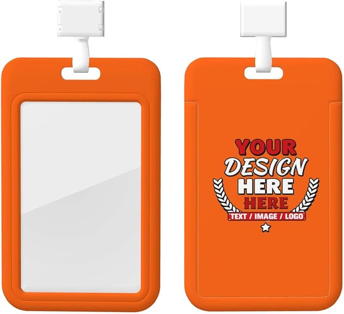 Custom Id Badge Holder Customizable Personalized Id Card with Photo Logo for Employee Work Office Staff Name Tag