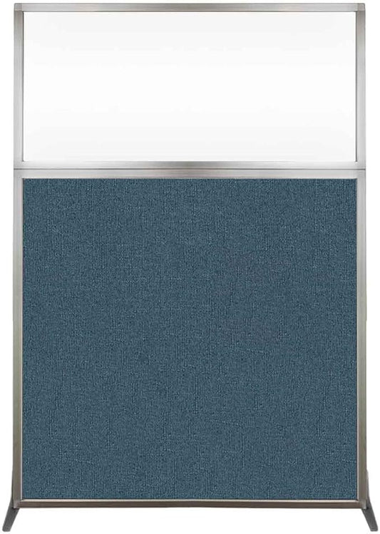 Versare Hush Screen Portable Room Divider | Workstation Wall Divider | Freestanding Privacy Hush Panels | Clear Windows | Fabric Office Divider Screen | Great for Room Separation