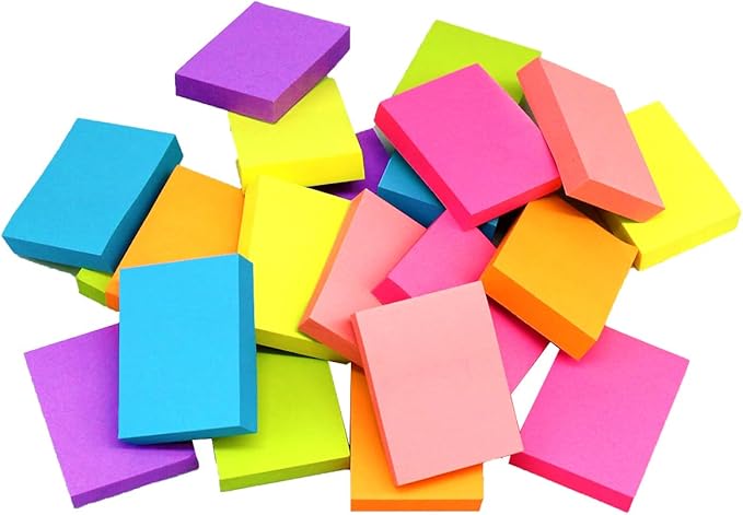 Mini Sticky Notes 1.5x2 Inches,48 Pads, Bright Colors Self-Stick Pads,75 Sheets/Pad…