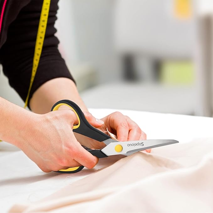 Scissors Set of 24-Pack, 8" Scissors All Purpose Comfort-Grip Handles Sharp Scissor for Office Home School Craft Sewing Fabric Supplies, High/Middle School Student Teacher, Right/Left Hand