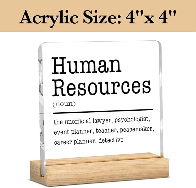 Human Resources Office Decor, Human Resources Gifts for Men Women, Hr Office Decoration, Funny Hr Gifts, Manager Director Human Resources Desk Decor Acrylic Desk Decoration