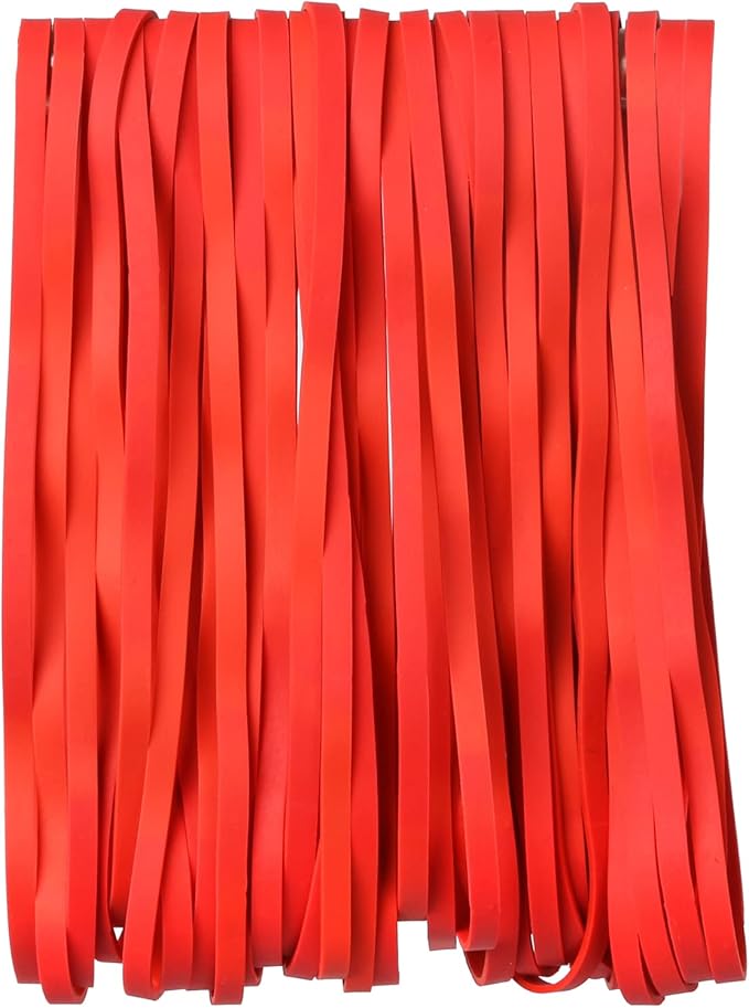 AMUU Rubber Bands 50 Pack 8inch Big Large Rubber Band for Trash Cans Elastic Rubber Bands for Office Supplies File Folders Box Books gifts Notebook Red