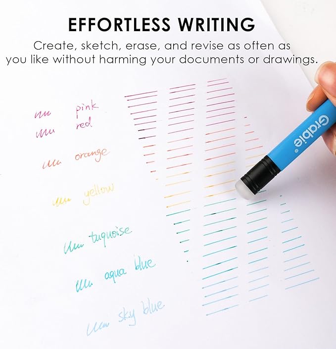 Grabie Erasable Gel Pens, 9 Colors Erasable Pens Multicolor, Make Mistakes Disappear, 0.6mm Medium Point Rollerball Tip Colored Pens for Drawing Writing Planner, Smooth Writing (Lavender Dreams)