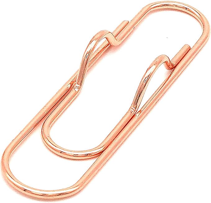Metal Pen Clips in Gold/Silver/Rose Gold - Pack of 12 Paperclip Pen Holders for Notebooks and Papers, Metal Pen Clip Holder and Pen Holder Clip Included