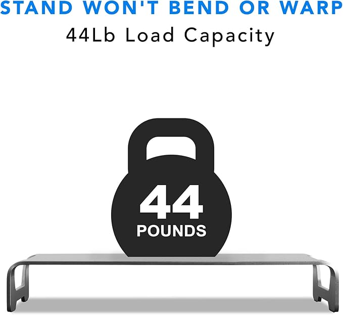 Mount-It! Aluminum Monitor Stand for iMac - Wide Unibody Monitor Riser - Metal Monitor Stand Desktop Organizer with Keyboard Storage - Universal Desktop Monitor Riser for PC, iMac, MacBook, Laptop