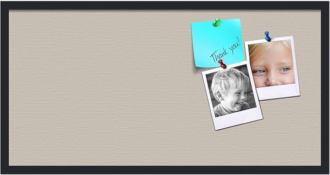 PinPix 36x18 Inch Cork Bulletin Board. This Decorative Framed Pin Board Comes with Desert Pastel Design and a Satin Black Frame. Ideal for Home Office Decor or Message Board (PinPix-1815)