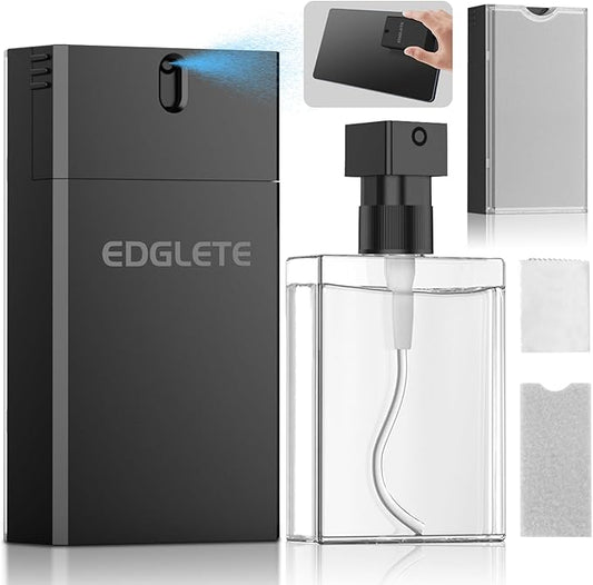 Computer Screen Cleaner Spray and Wipe, Streak-Free Car Screen Cleaner, Portable Laptop Cleaning Kit for Phone Touchscreen Monitor PC MacBook iPad TV Electronic, Refillable 2oz Spray Microfiber Cloth