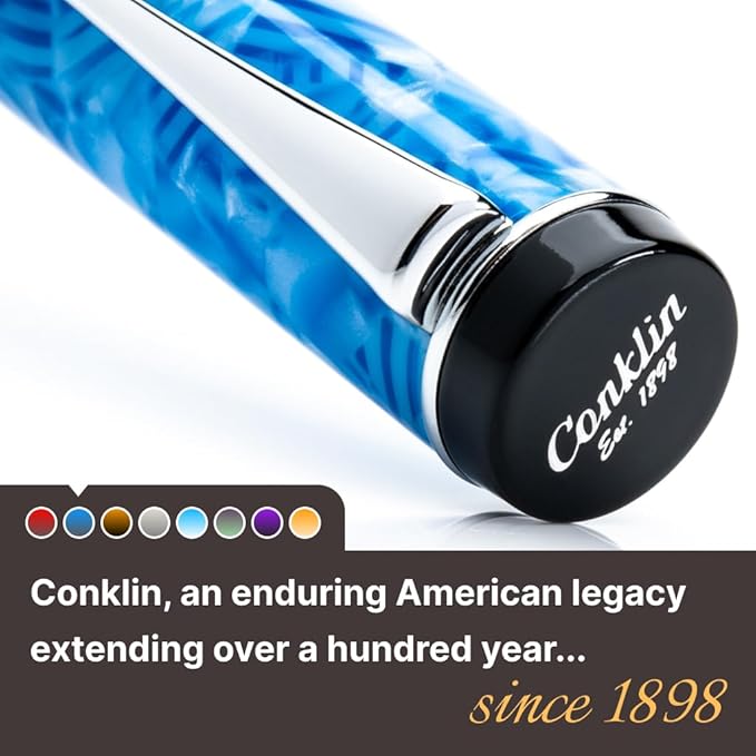Conklin Duragraph Fountain Pen Ice Blue - Stub Nib, Premium Writing Instrument for Calligraphy & Signatures