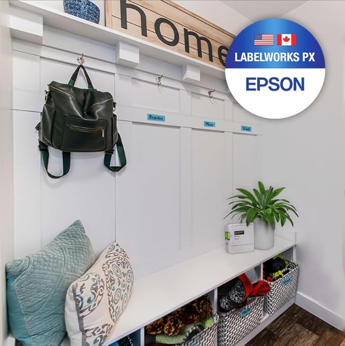 Epson LABELWORKS 224BMLPX Genuine PET (Polyester) Tape Cartridge - Black on Matte Blue Designer Craft Label Maker Tape - 1" (24MM) Wide, 26'