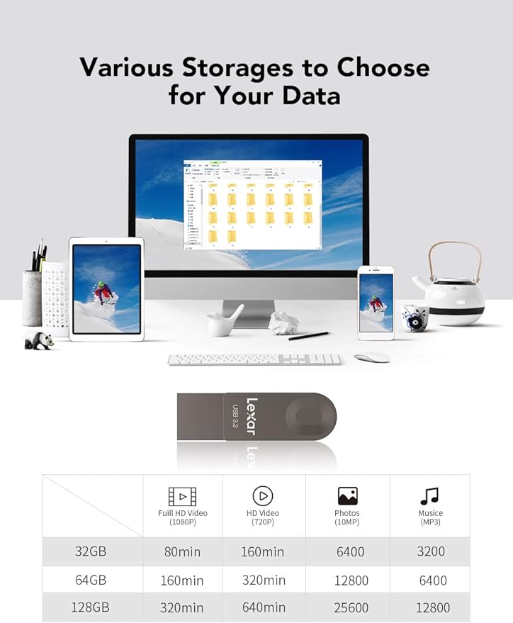 Lexar E32C 128GB Type-C USB Flash Drive, USB-A&USB-C 3.2 Gen 1 Dual Drive OTG 100MB/s Read, Thumb Drive Swivel Design Jump Drive for USB 3.0/2.0, Memory Stick for Android Smartphone, Laptop, PC