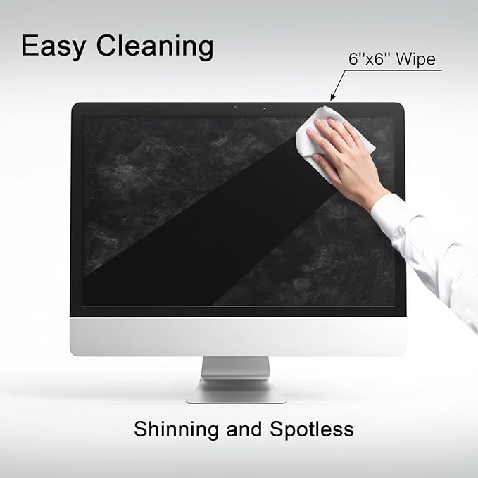 Screen Wipes for Electronics, 120 Count 6"x6" Pre-Moistened Screen Cleaner for Screens, Computer,Laptop,Tablet,Phone,Monitor,Car Screen Cleaner, Lens Wipes Individually Wrapped