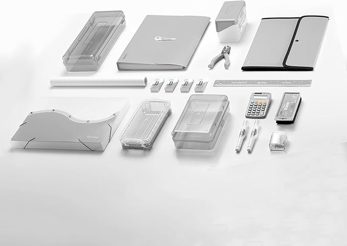 3 Slant D-Ring Binder 3 Inch Grey, 3 in Clear View Cover with 2 Inside Pockets Binder, Heavy Duty Colored School Supplies Binders,Also Available in Green, Red, Purple, Blue, Pink (6 PC) – by Enday