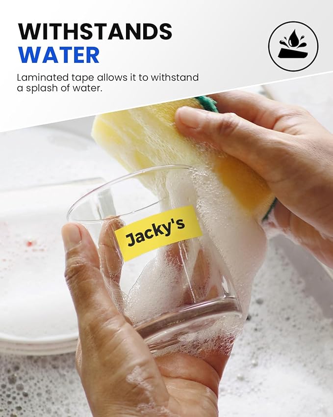 Colorty 18mm Black on Yellow Tape Replace for Brother TZe-641 P-Touch Label Tape 18 mm 0.7 Laminated TZe641 for Ptouch PTD400 PTD410 PT-E300 PT-E560BTVP Edge Label Maker Refills 3/4 Inch, 6 Pack