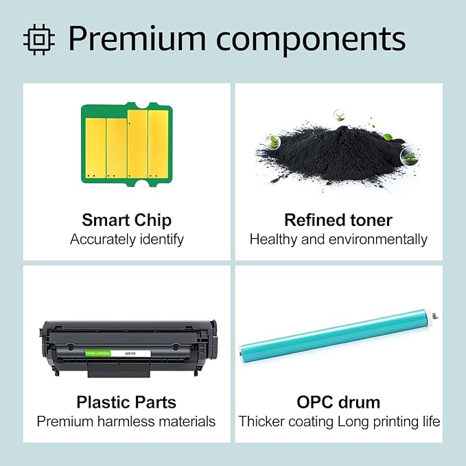greencycle Q2612X (3000pages) 12A q2612A High Yield Toner Replacement Compatible for HP 12X Black Toner Cartridge Laserjet 1018 1020 1022 3015 3050 3055 M1319F Printer Ink Cartridge (4PCS)