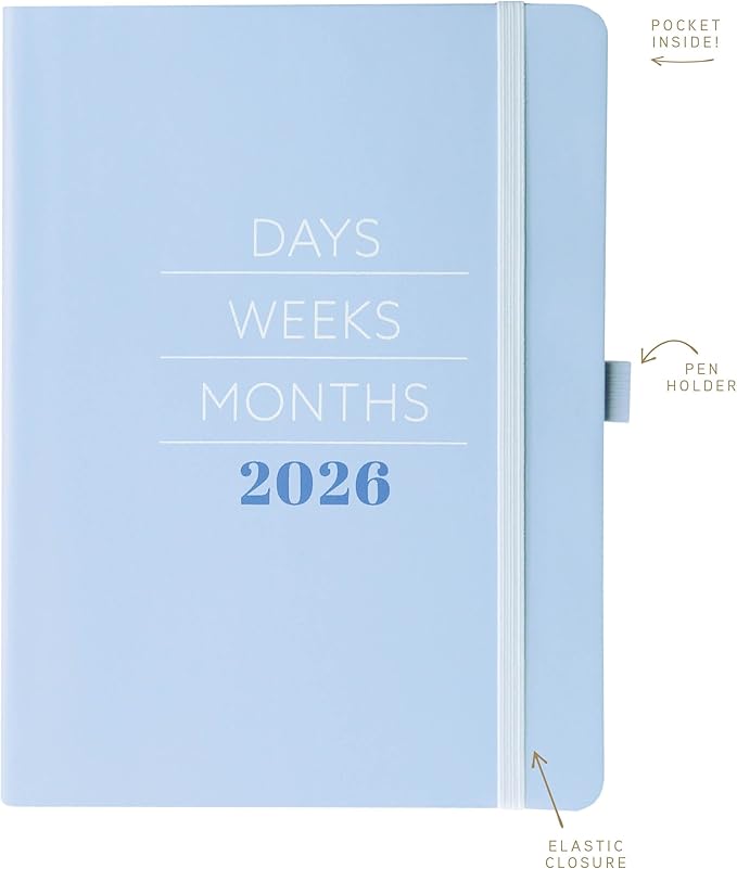 Graphique 2026 Apollo Business Planner | 18 Month Organizer, July 2025 - Dec. 2026 | Weekly & Monthly Spreads | To-Do List & Note Pages | Pen Loop | Vegan Leather | Blue Days, Weeks, Months | 6” x 8”