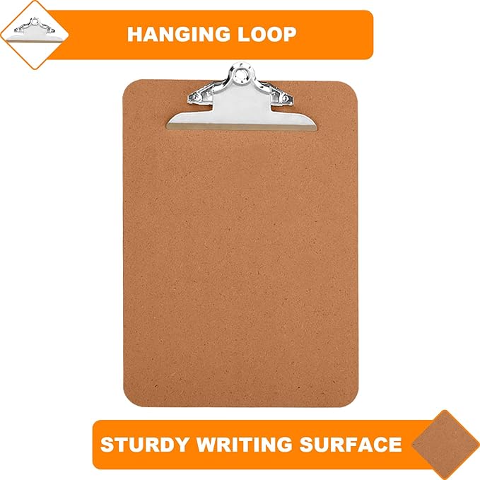 HERKKA 18 Pack Hardboard Office Clipboards - A4 Letter Size, ECO Friendly
