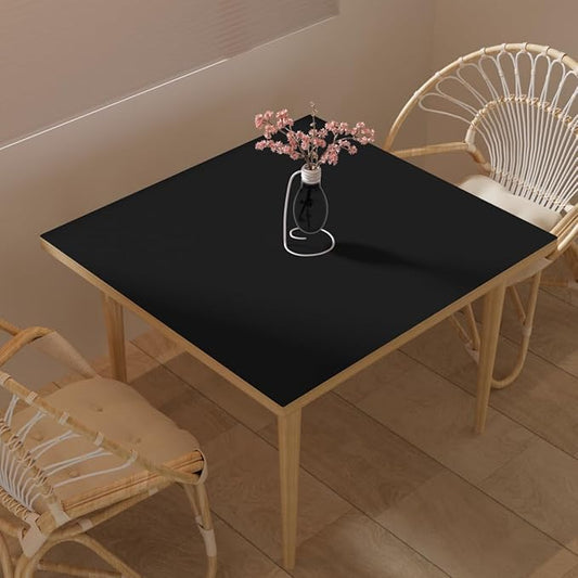 Leather Table Cover,1.8mm Thick,40x40 Inch Table Protector,Table Protector for Dining Room Table,Dining Table Cover,Table Cover Protector.(Black+Black,40x40)
