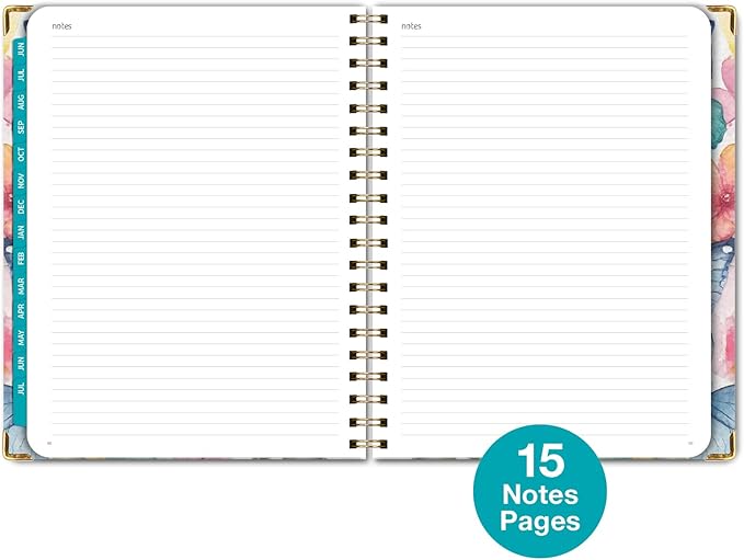 HARDCOVER Academic Year 2025-2026 Planner: (June 2025 Through July 2026) 8.5"x11" Daily Weekly Monthly Planner Yearly Agenda. Bookmark, Pocket Folder and Sticky Note Set (Watercolor Butterflies)