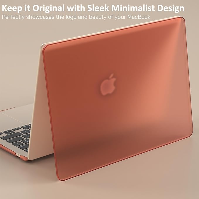 KEROM Brown Clear Case for MacBook Air 13 inch 2025-2022 M4 M3 M2 A3240 A3113 A2681, MacBook Air M3 13 inch Case, Matte Plastic Hard Shell & Keyboard Cover for Mac Air 13.6 inch, Frosted Brown