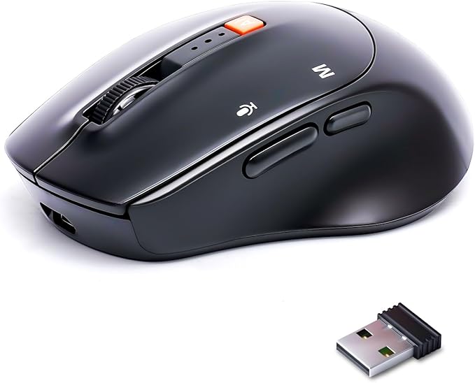 AI Wireless Mouse for PC Laptop Bluetooth Mouse with AI Assistants & Voice Typing 5-Speed DPI Adjustable Ergonomic Design for Office Remote Work High-Performance Device for Professionals Students