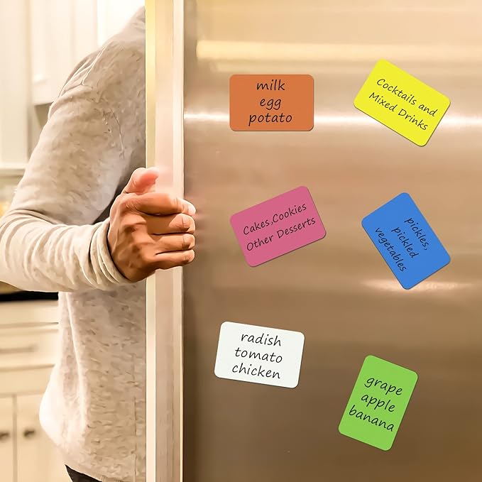 Dry Erase Magnets Set - 24 Pack - 3x2 in Whiteboard Magnetic Notes Planning Pads Labels - Small White Board Magnet Strips Name Tags for Home, Office and Classroom