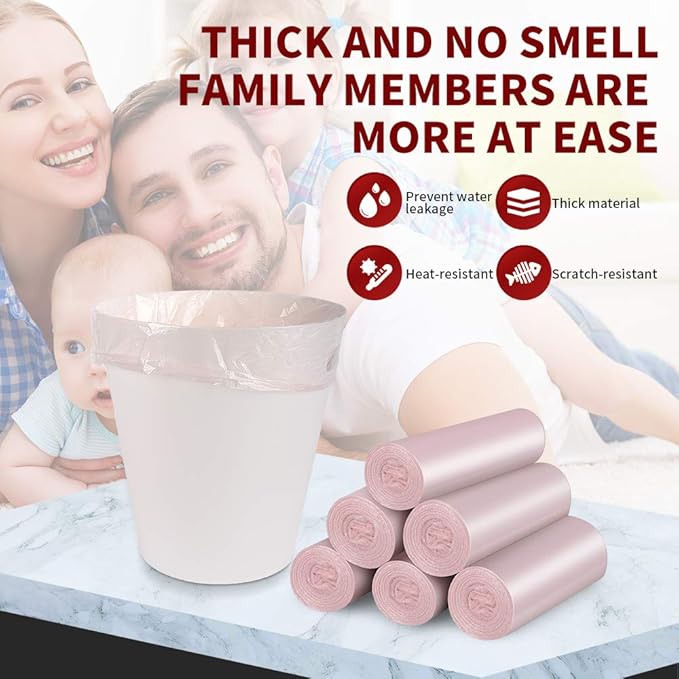 SWIHELP Trash Bags, 4 Gallon / 15 Liters Small Garbage Bags for Office, Kitchen,Bedroom Waste Bin,Colorful Portable Strong Rubbish Bags,Wastebasket Bags 240 Counts