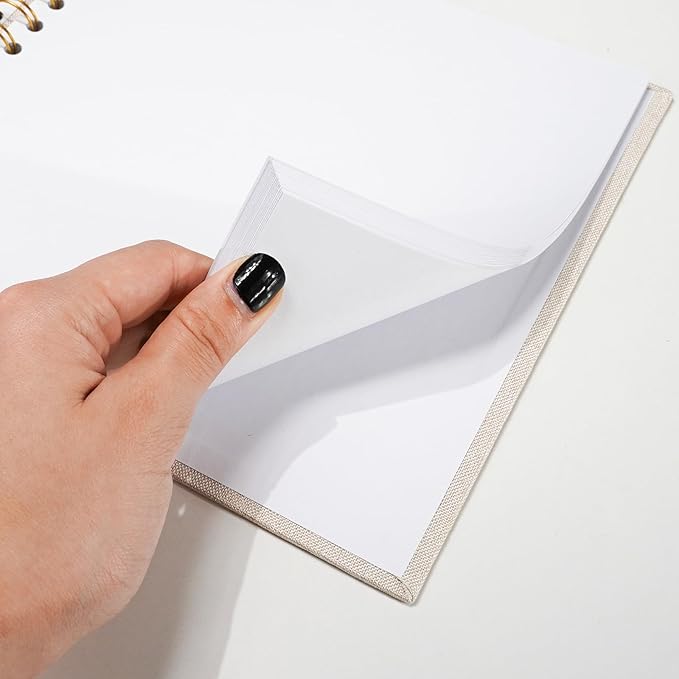 Vienrose Scrapbook 10x10 Inch Hardcover Kraft White Pages DIY Scrapbook Photo Album Linen Cover Scrap Book Photo Albums Scrapbooking Supplies Kit for Couple Family Wedding Travel