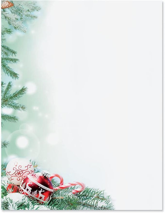 Crystal Pine Christmas Stationery - Holiday Letters, Printer Paper, 25 Sheets, 8½ x 11 Inch, by Current