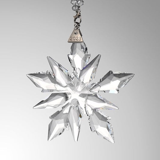 2025 Annual Edition Crystal Snowflake Christmas Ornament,Iridescent Holiday Tree Keepsake, Window Suncatcher,Winter Decor Gift (2025 Clear)