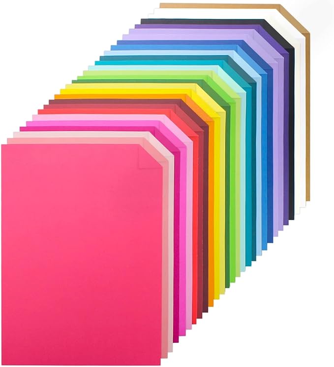60 sheets Color Cardstock, 28 Assorted Colors 250 gsm A4 Size, Double Sided Printed Cardstock Paper, Premium Thick Card Stock for Card Making, Craft, Scrapbooking, Party Decors