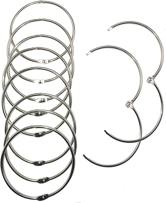 4 Inch Binder Rings Large Book Ring Metal Clips for Index Cards 10 Pack