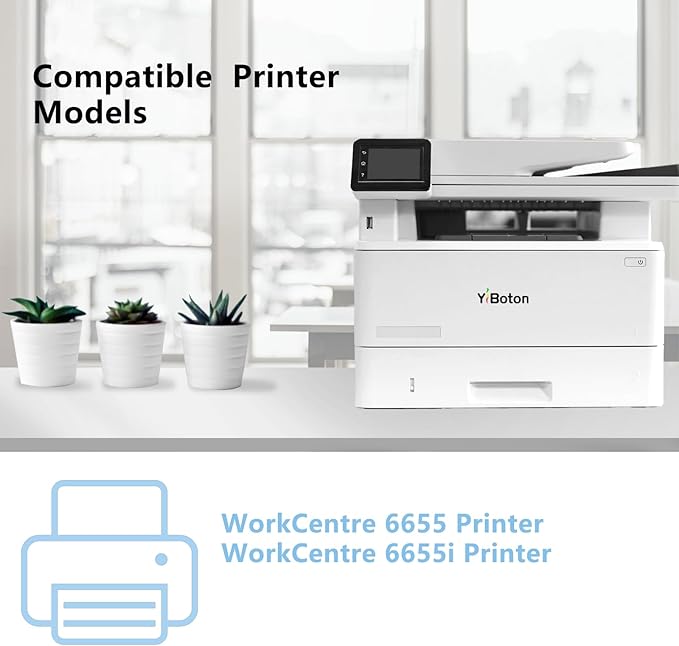 High Yield 6655 Toner Cartridge Replacement for Xerox 106R02744 106R02745 106R02746 106R02747 Toner Cartridge Compatible for Xerox WorkCentre 6655 6655i Printer (4-Pack B/C/M/Y)