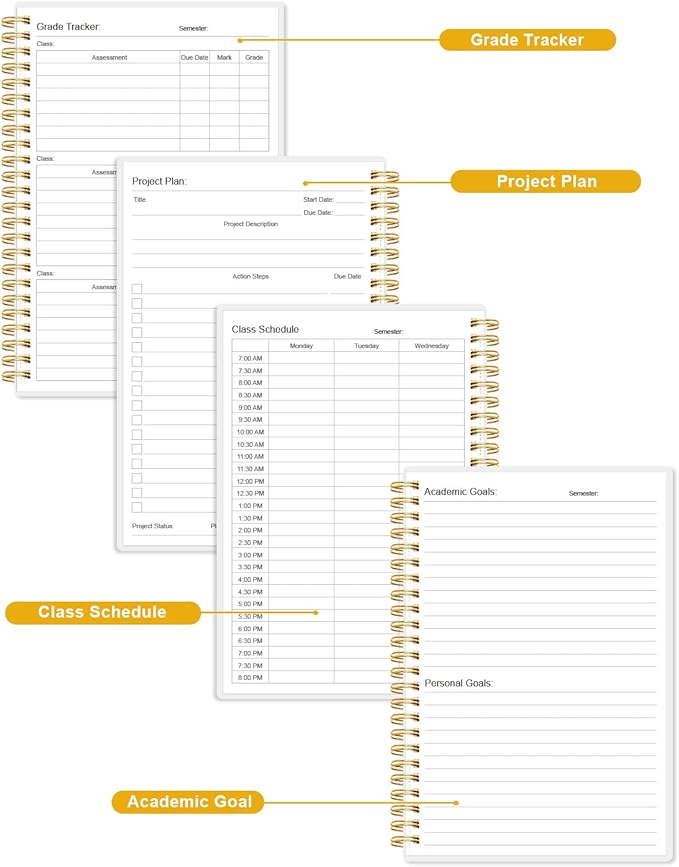 Academic Planner for 2026 or Anytime - 5.8" x 8.5" Undated Weekly Student Planner For Homeschool, High School, College & Nursing Students, 200 Pages, Blue