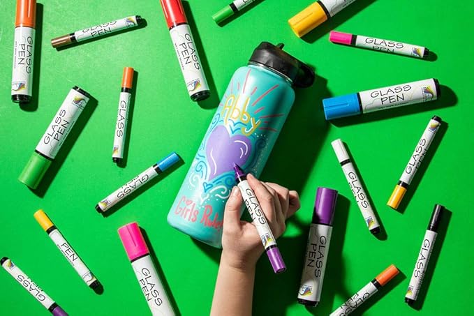 Glass Pen Window Marker: Liquid Chalk Pens for Glass, Whiteboard Markers with Washable Paint - Graduation, Car Windows, Mirror Pen, Storefront, Wedding, Parade, Party & Holiday (Pink, Jumbo Tip)